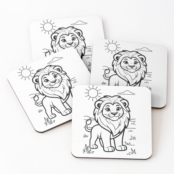 Item preview, Savannah Lion Lineart in Sunlight designed and sold by Rostislav Bouda.