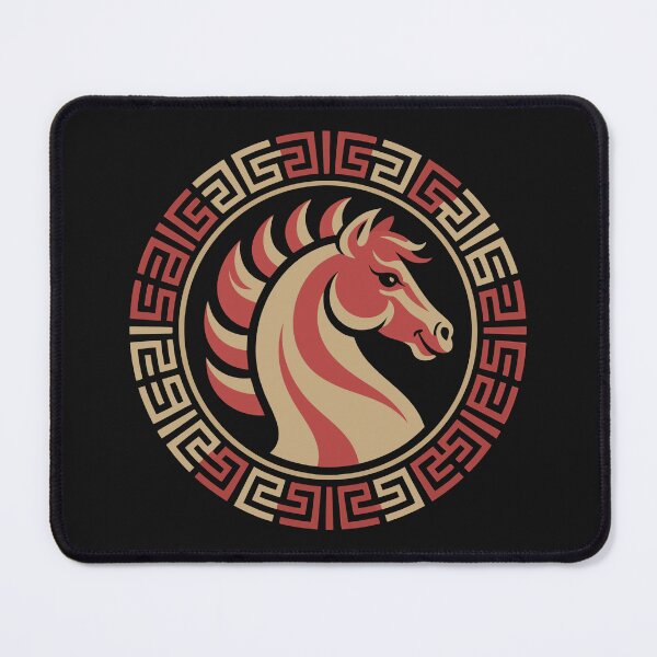 Item preview, Greek Key Horse Emblem – Ancient Stallion Symbol Art designed and sold by Royalsticker.