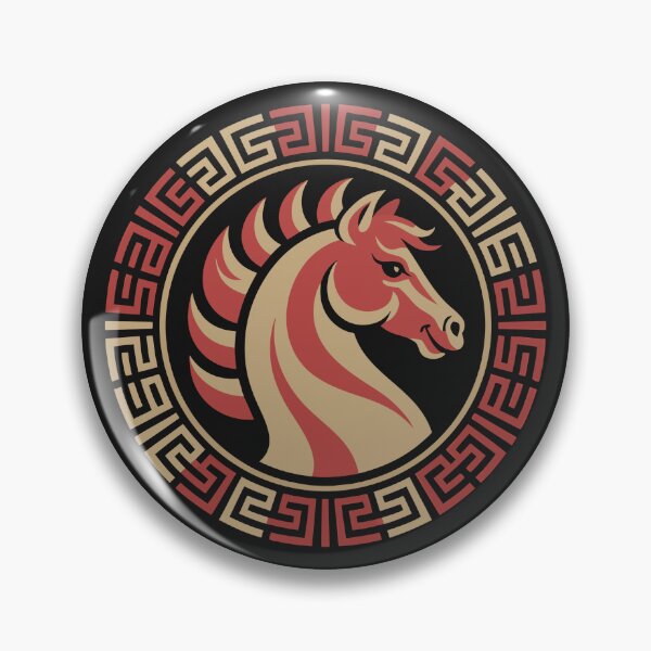 Item preview, Greek Key Horse Emblem – Ancient Stallion Symbol Art designed and sold by Royalsticker.