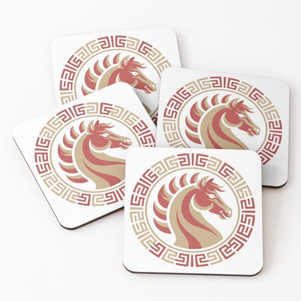 Item preview, Greek Key Horse Emblem – Ancient Stallion Symbol Art designed and sold by Royalsticker.