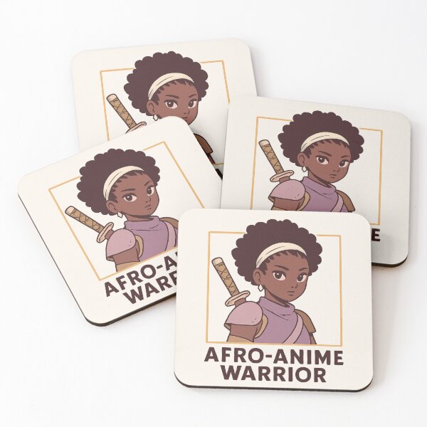 Item preview, Afro Anime Warrior Black Girl Illustration Powerful Female Fighter Art designed and sold by astersgraphics.