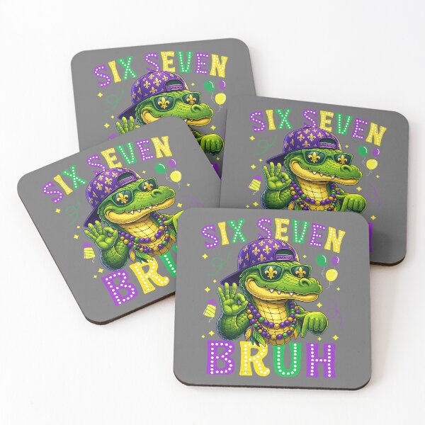 Item preview, Mardi Gras Six Seven Bruh Mardigator Alligator 6 7 Meme Boys designed and sold by KristineLi.