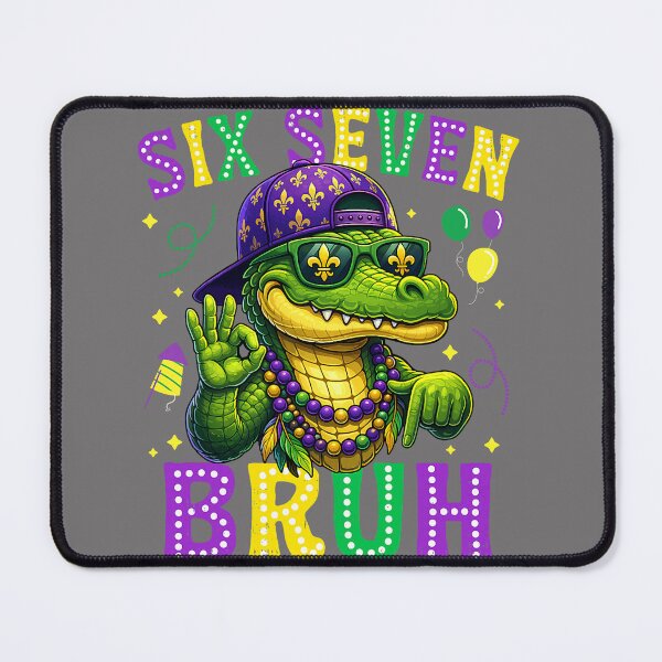 Item preview, Mardi Gras Six Seven Bruh Mardigator Alligator 6 7 Meme Boys designed and sold by KristineLi.