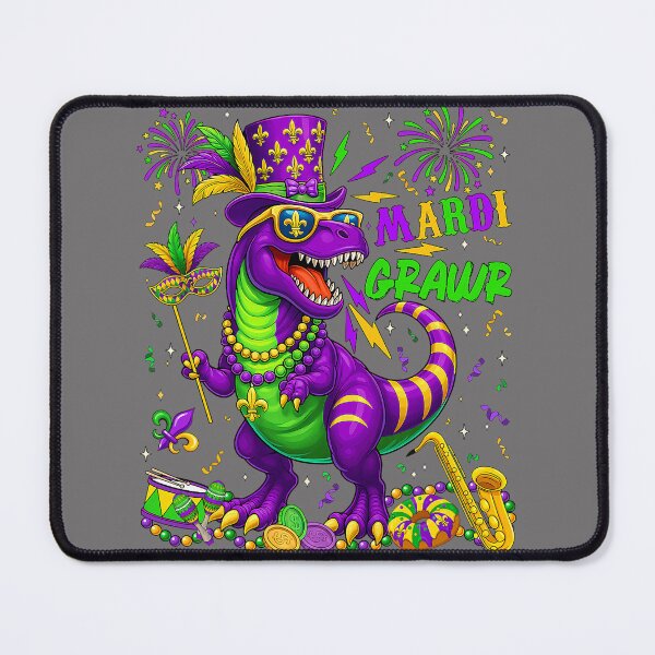 Item preview, Mardi Grawr T-Rex Dino Mardi Gras Dinosaur Beads Men Boy Kid designed and sold by KristineLi.
