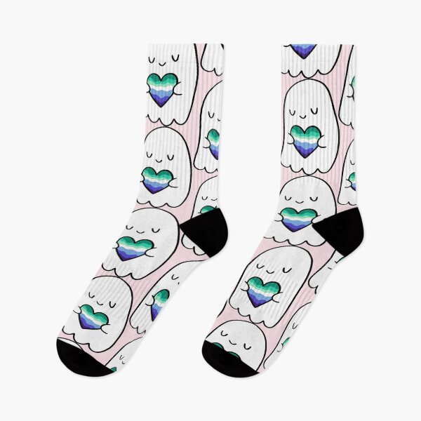 Item preview, Gay Men Flag Heart Ghost - LGBTQ Valentine Gift designed and sold by Cannaxes Studio.