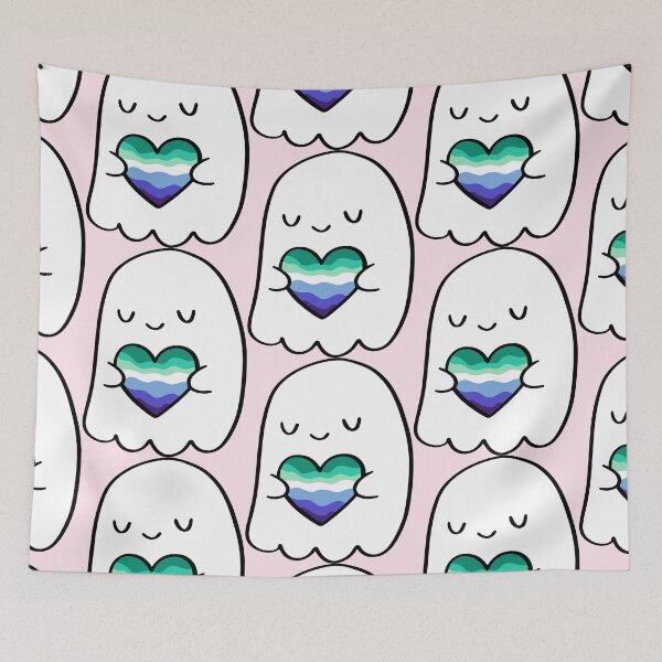 Item preview, Gay Men Flag Heart Ghost - LGBTQ Valentine Gift designed and sold by Cannaxes Studio.