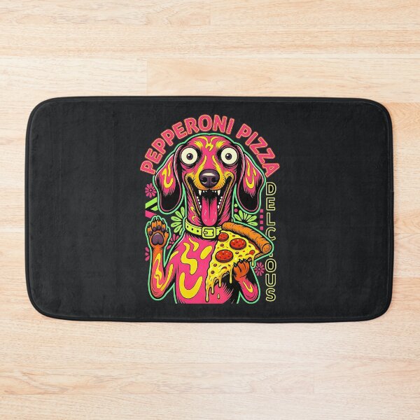 Item preview, Pepperoni Pizza Dog – Funny Neon Chaos Sarcastic Style designed and sold by Taans-Creation.