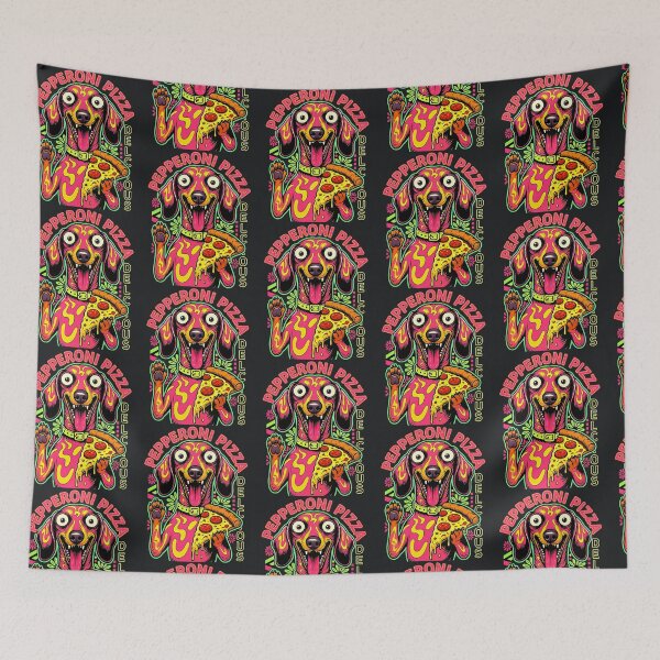 Item preview, Pepperoni Pizza Dog – Funny Neon Chaos Sarcastic Style designed and sold by Taans-Creation.