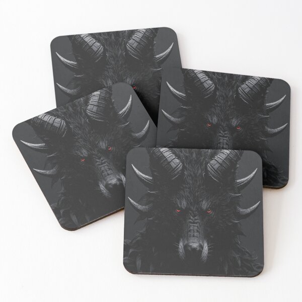 Item preview, Fierce Horned Wolf face - Dark Fantasy Creature Art designed and sold by NovaDigitalArt45.