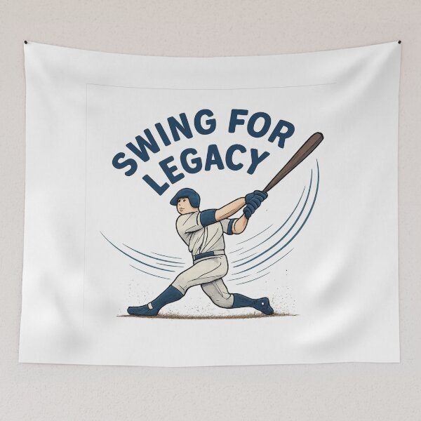 Item preview, Swing for Legacy - Baseball Batter Mid-Swing Illustration designed and sold by MKreative Studio.