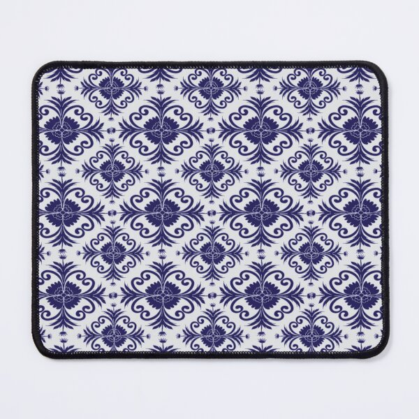 Item preview, A deep navy blue Demark floral seamless pattern designed and sold by Line-Aura.
