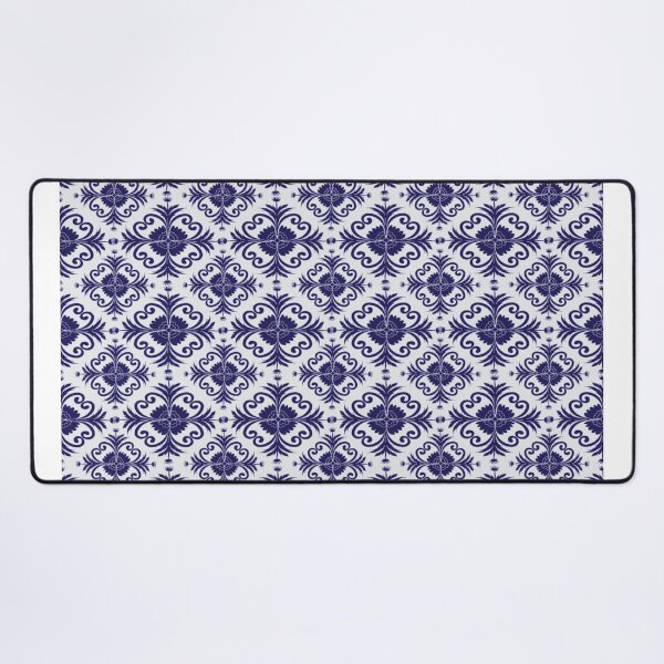 Item preview, A deep navy blue Demark floral seamless pattern designed and sold by Line-Aura.