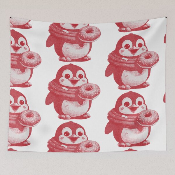 Item preview, Cute Kawaii Penguin with Donut designed and sold by kinpirks.