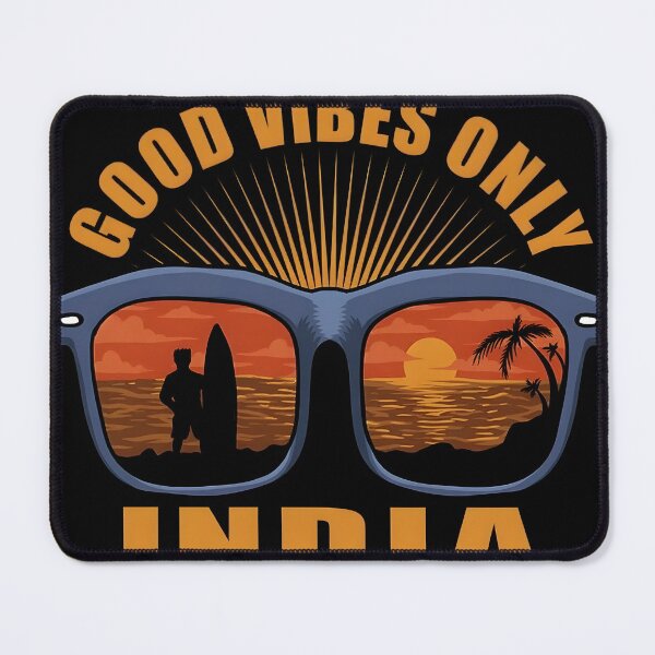 Item preview, Good Vibes Only india Sunset Surf – Retro Beach Sunglasses Design designed and sold by TheArtistHub7.