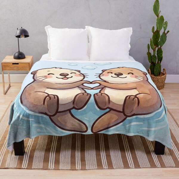 Item preview, Otterly in Love - Adorable Watercolor Heart Otters designed and sold by HappySproutArt.