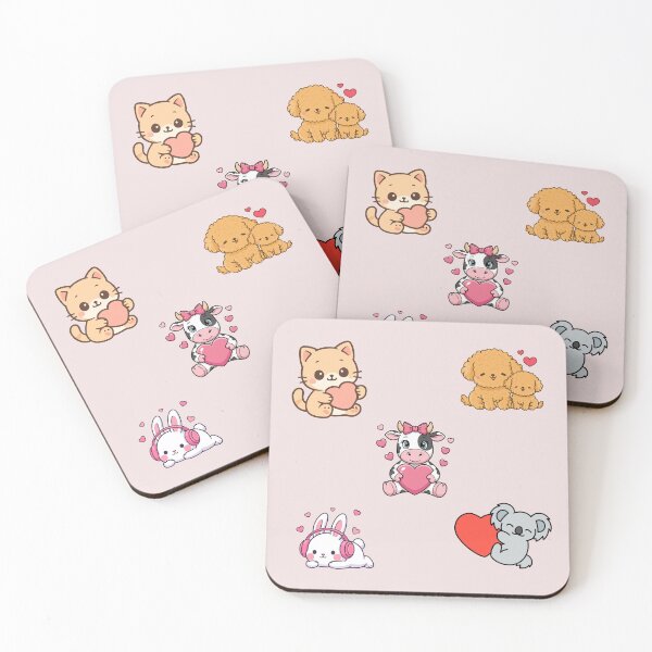 Item preview, Cute Valentine's animals with hearts stickerpack designed and sold by Bossmommy84.