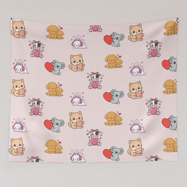 Item preview, Cute Valentine's animals with hearts stickerpack designed and sold by Bossmommy84.