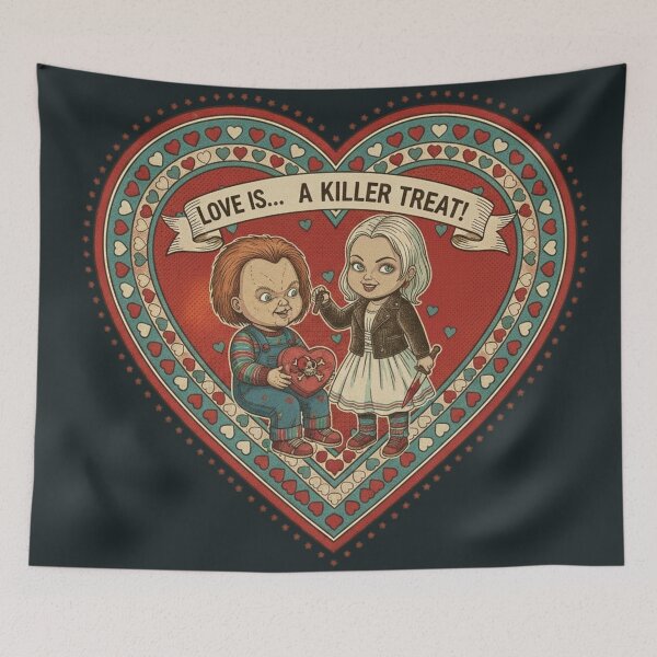 Item preview, Love is a Killer Treat - Chucky & Tiffany Valentine designed and sold by Art's Diner.