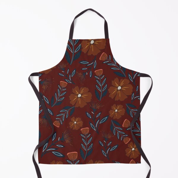 Item preview, Boho floral pattern in deep red tones, designed and sold by Line-Aura.