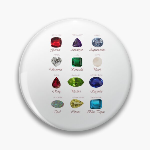 Item preview, Birthstone chart with 12 Gemstones and 12 Months designed and sold by DigitalGemArt.
