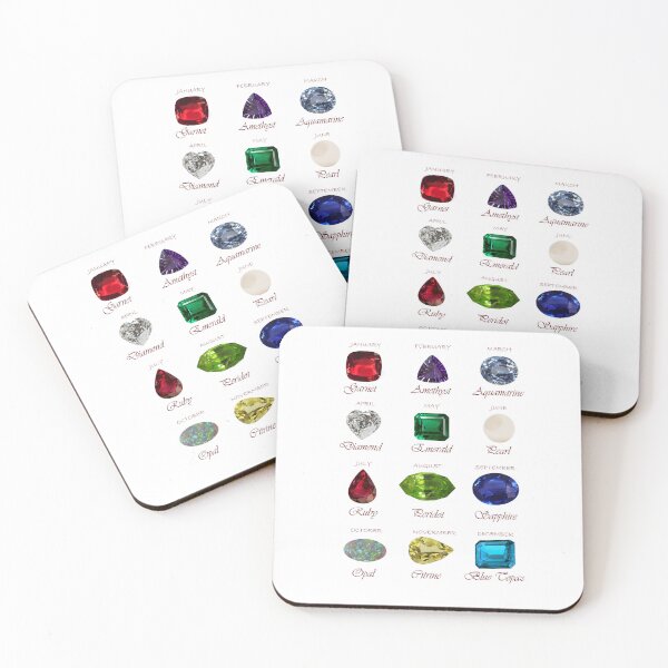 Item preview, Birthstone chart with 12 Gemstones and 12 Months designed and sold by DigitalGemArt.