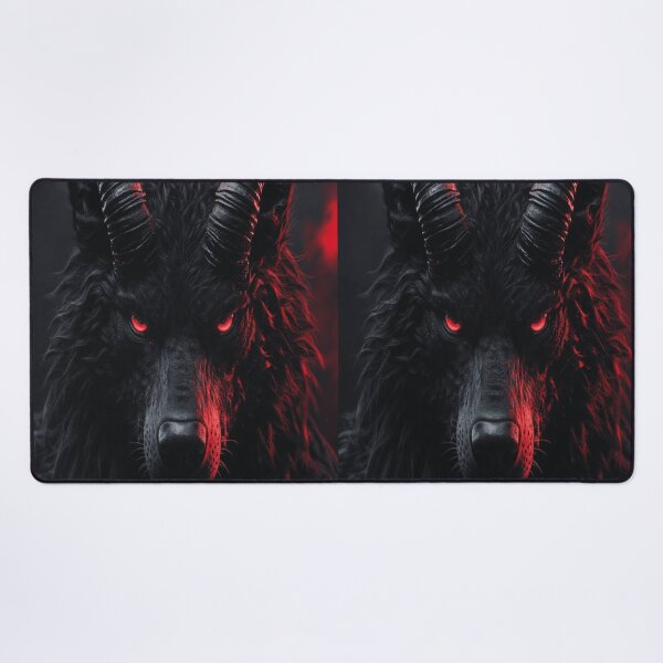 Item preview, Fierce Horned Wolf stare - Dark Fantasy Creature Art designed and sold by NovaDigitalArt45.
