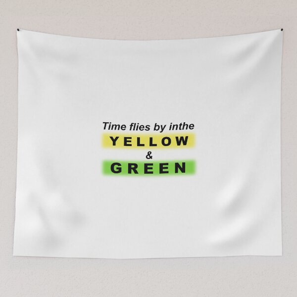 Item preview, Time Flies By in the Yellow and Green – Minimal Lyric Typography Design designed and sold by inaveed.