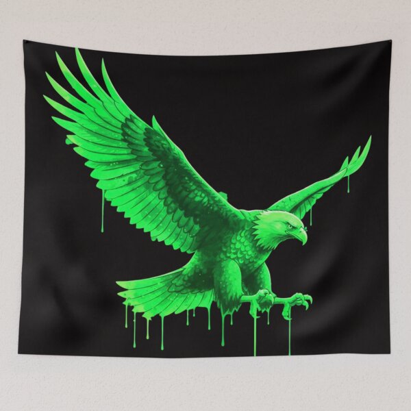 Item preview, Neon Psychedelic Glowing Colorful Eagle Portrait Art designed and sold by ExploreAura Studio.
