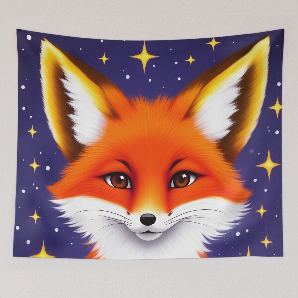 Item preview, Magical Starry Night: Mommy Fox and Baby designed and sold by FriskyLemur.