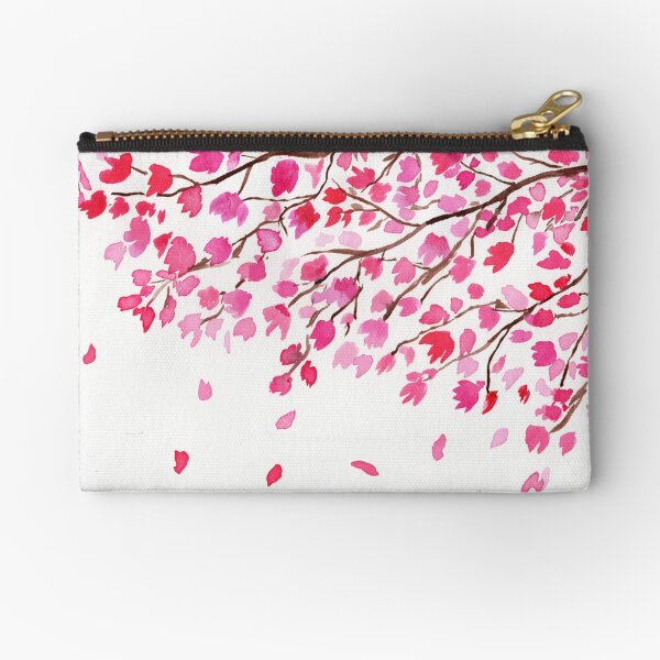 Rain of Cherry Blossoms Zipper Pouch