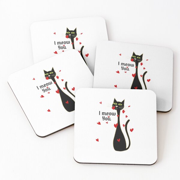 Item preview, Black Cat and Hearts -  I meow You - Valentine’s Day Design designed and sold by SawaOne.