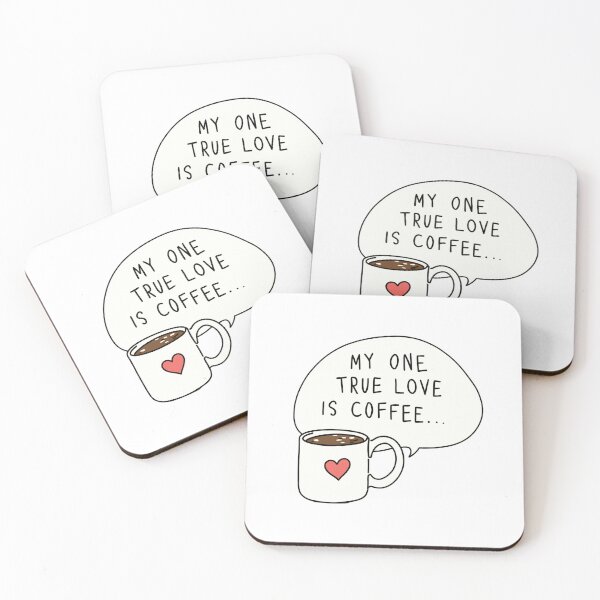 Item preview, Statement about love for coffee on a light blue background with a cup of coffee and a heart design, coffe is my valentine  designed and sold by SpaceartLilu.
