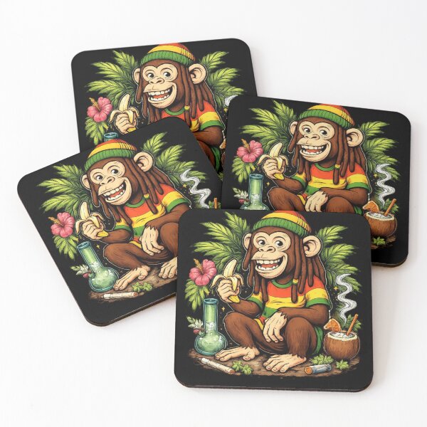 Item preview, Rasta Monkey Banana Vibes – Chill Tropical Cartoon Art T-Shirt designed and sold by ArtfulAppeals.