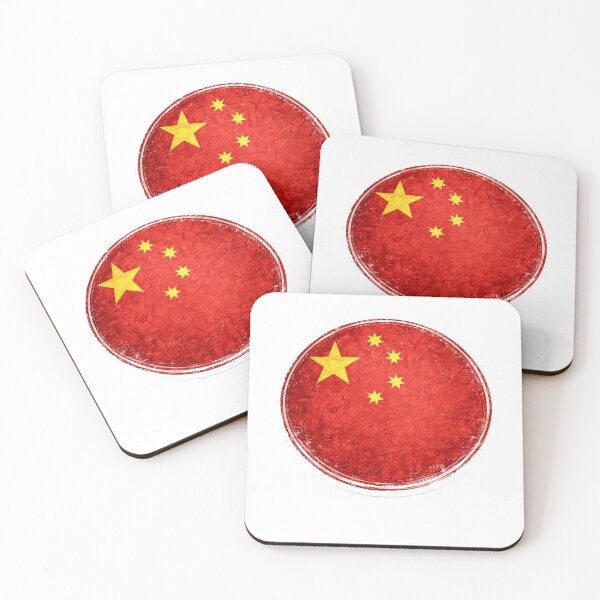 Item preview, China Flag Circular Sticker | Minimal Chinese National Flag Design designed and sold by RelateAndTee.