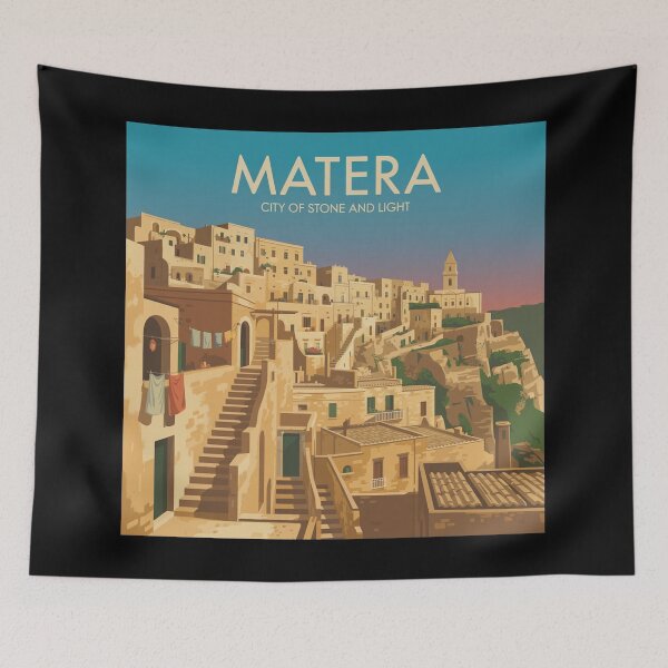 Item preview, A Nostalgic Classic Travel Poster – Italy Matera  designed and sold by Blok45.