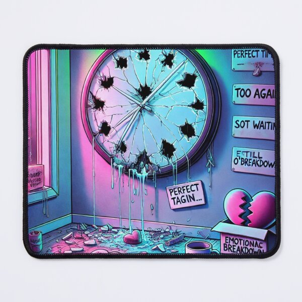 Item preview, Perfect Timing – Emotional Breakdown Art, Burnout Illustration, Time Anxiety Wall Art designed and sold by ComedyInkFactor.