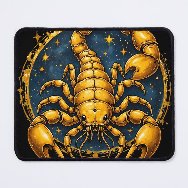 Item preview, Golden Scorpion Zodiac Art – Celestial Scorpio Illustration designed and sold by Karolina’s Cozy Creations.