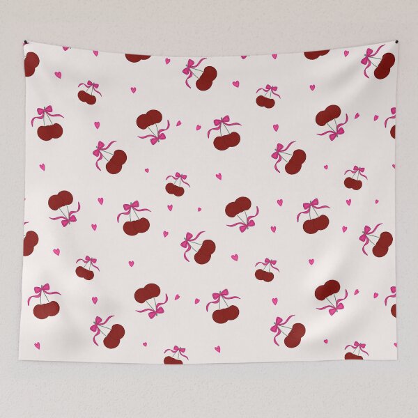 Item preview, Cute Cherry Bow Kawaii Fruit Pink Ribbon Cherry designed and sold by Kuntalee.