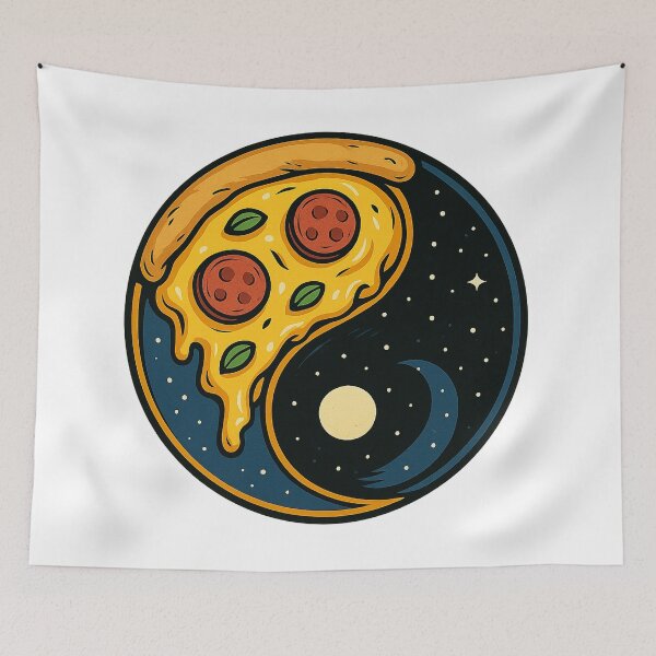 Item preview, Pizza Yin Yang Universe designed and sold by chromatalove.