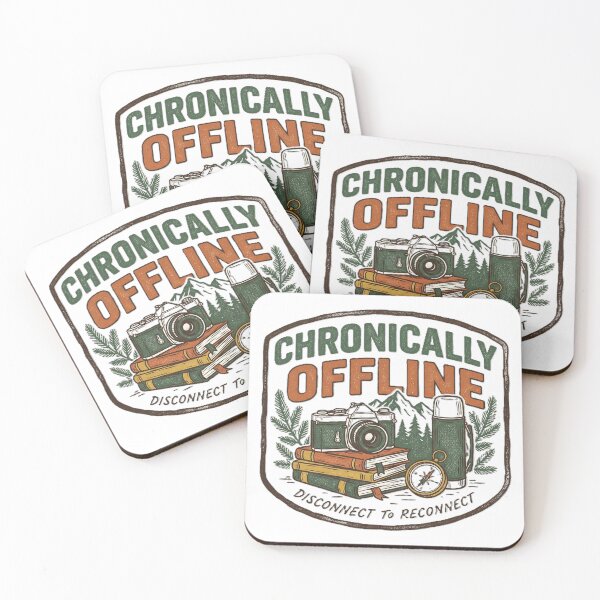 Item preview, Chronically Offline Vintage Patch – Camera, Books & Thermos Design designed and sold by KERK Art and Design.
