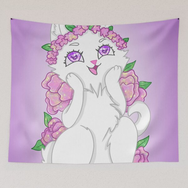 Item preview, White happy kitten designed and sold by "mariadreamart".
