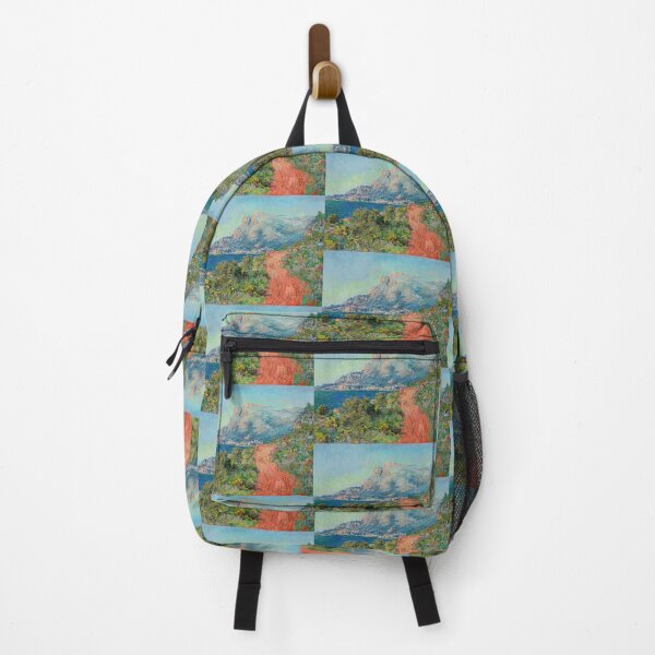Item preview, La Route Rouge Pres De Menton by Claude Monet: Coastal Impressionist Poster designed and sold by artofuniverse.