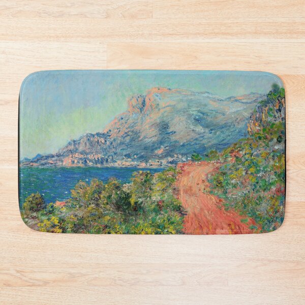 Item preview, La Route Rouge Pres De Menton by Claude Monet: Coastal Impressionist Poster designed and sold by artofuniverse.