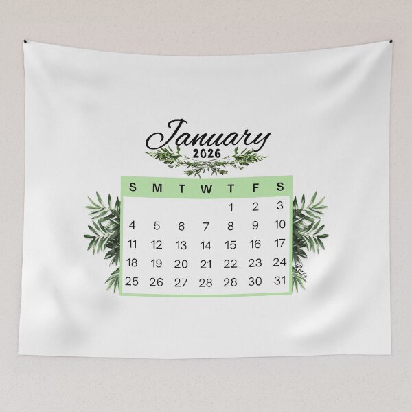 Item preview, January 2026 Calendar Plant Design designed and sold by iRenza.