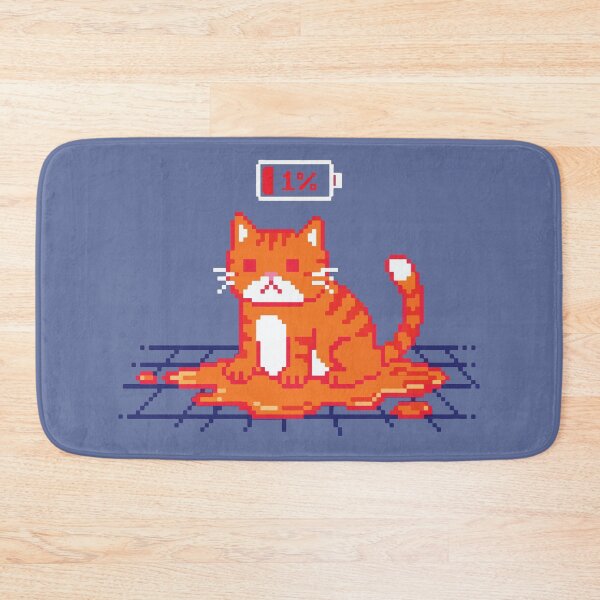 Item preview, Low Battery Melting Cat Pixel Art Design designed and sold by Teeflex.