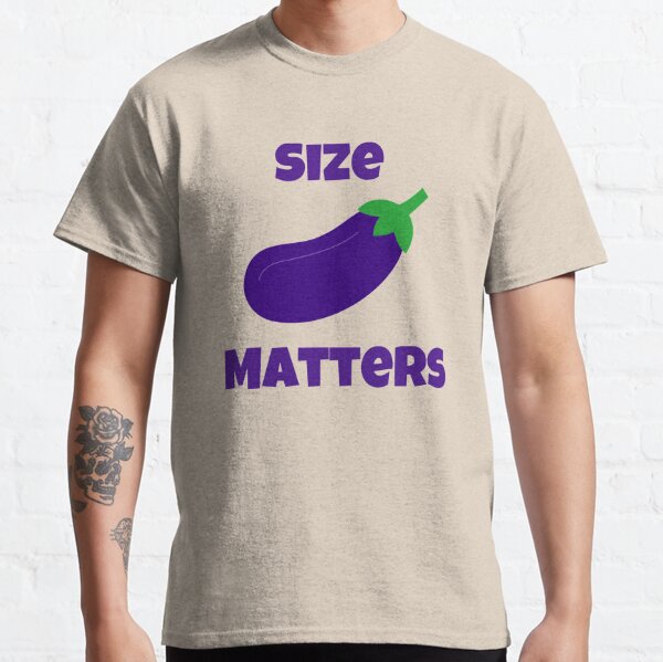 Eggplant Purple Size Matters Funny Classic T-Shirt