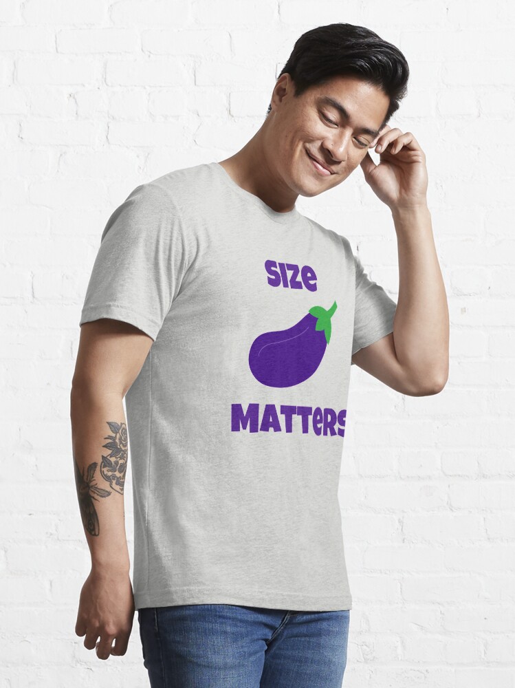 "Eggplant Purple Size Matters Funny" Tshirt for Sale by mwagie