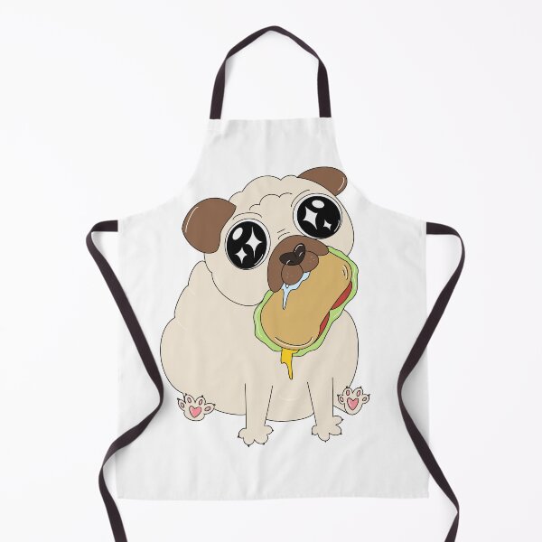 Item preview, Cute Hungry Pug with Sandwich | Funny Food Lover Dog Illustration designed and sold by teziske.