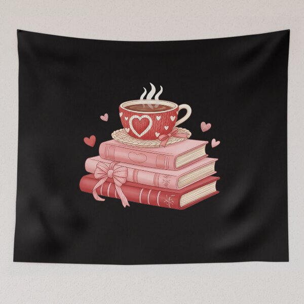 Item preview, Crochet Books and Coffee, Yarn Texture Valentine Cup, Cozy Knit Book Lover, Cute Handmade Reading Love Design designed and sold by DesignDenDo ⭐⭐⭐⭐⭐.