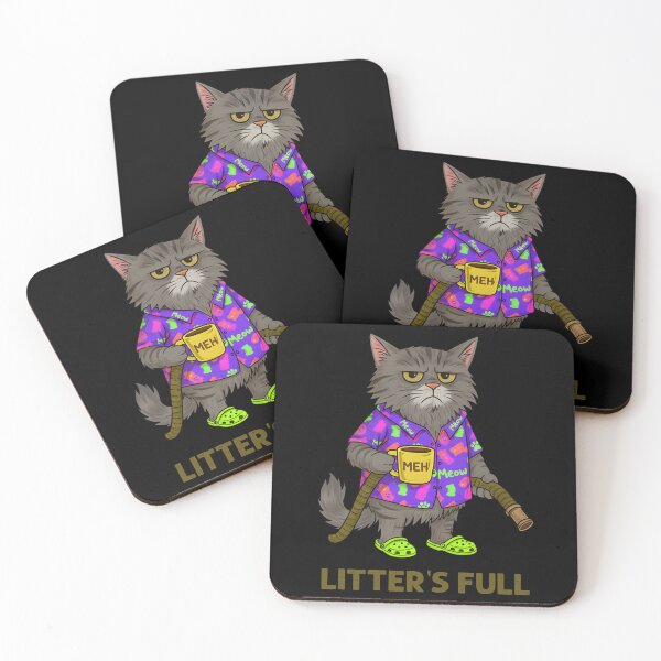 Item preview, Litter’s Full Grumpy Cat Coffee Humor Illustration designed and sold by PuffStudios.
